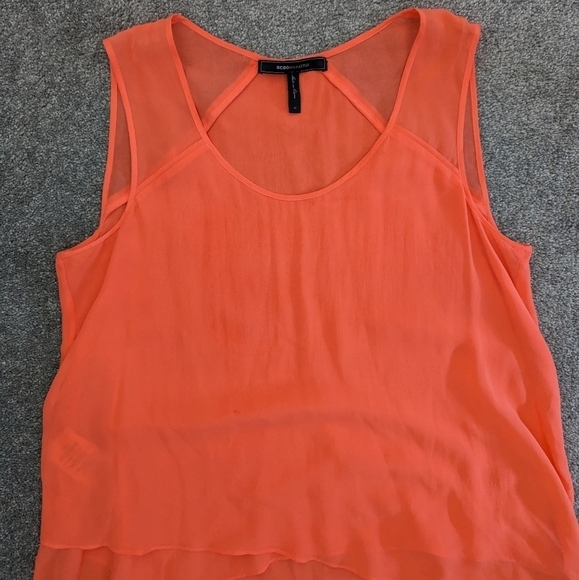 BCBGMAXAZRIA sleeveless silk tunic top blouse size Medium - Picture 2 of 10
